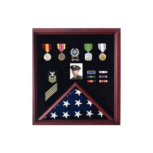 Flag and badge display case, a military gift for a veteran dad