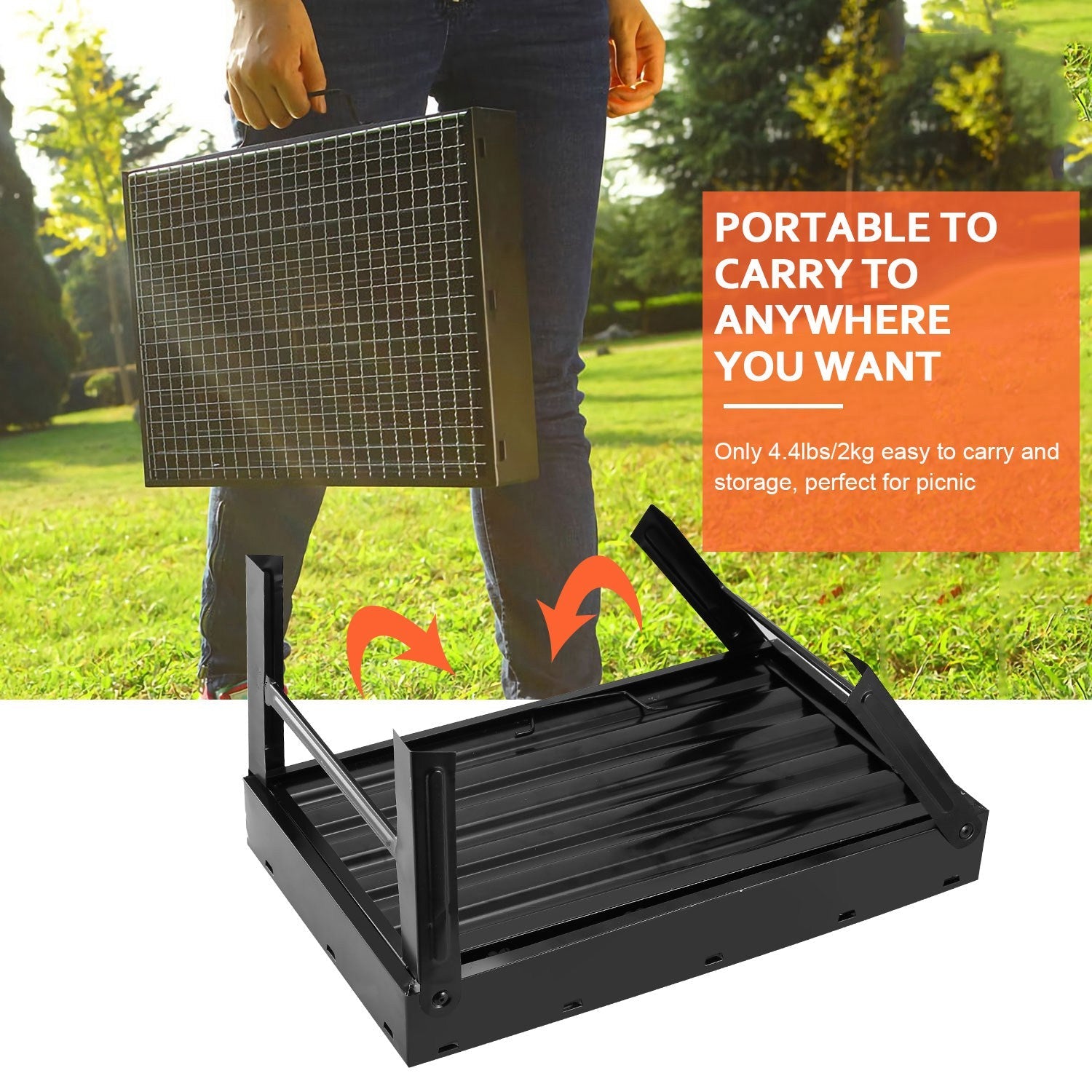 1Pc Portable BBQ Grill Foldable Charcoal Grill Lightweight Smoker