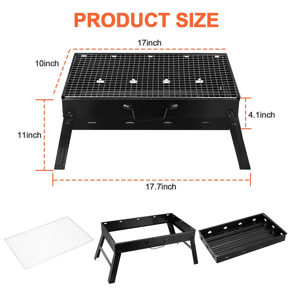 1Pc Portable BBQ Grill Foldable Charcoal Grill Lightweight Smoker