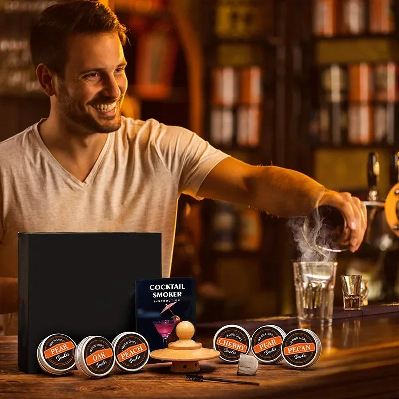 Whiskey Smoker Kit with Wood Chips-6 Flavors Old Fashioned Drink