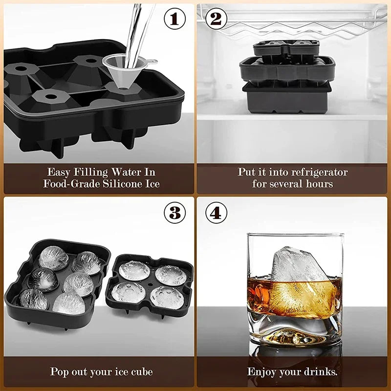 Large Ice Cube Trays Silicone Ice Cube Molds for Freezer with Lid