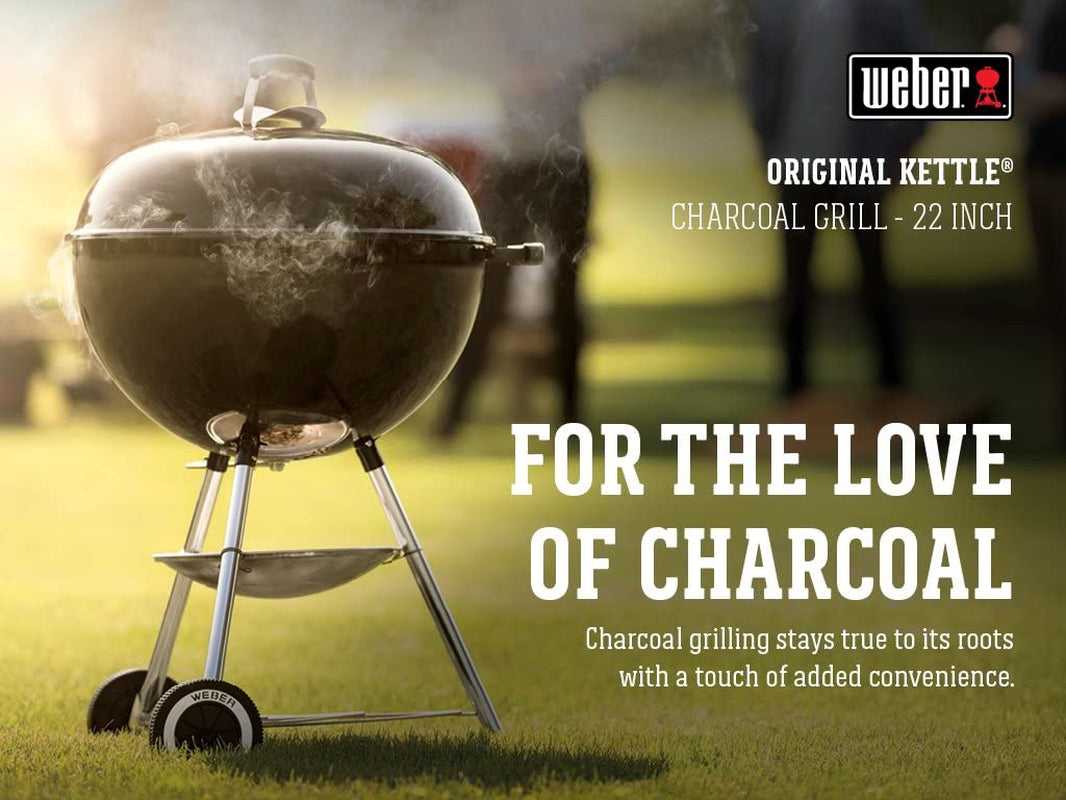 Weber kettle grill with the lid closed showing the classic dome design — grilling gift for dad