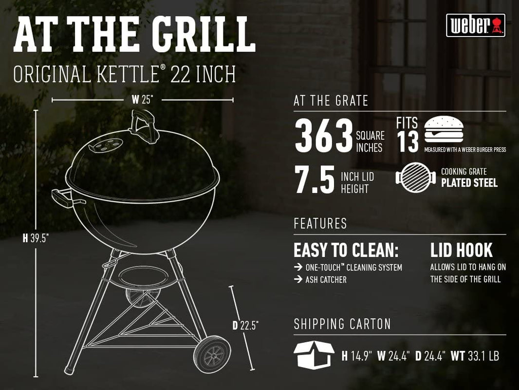 Weber Original Kettle charcoal grill ready for a cookout — gift for dad who loves to grill