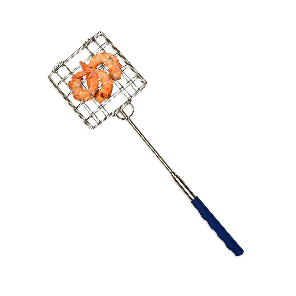 Campfire grilling basket closed and ready for cooking over flame — grilling gift for dad